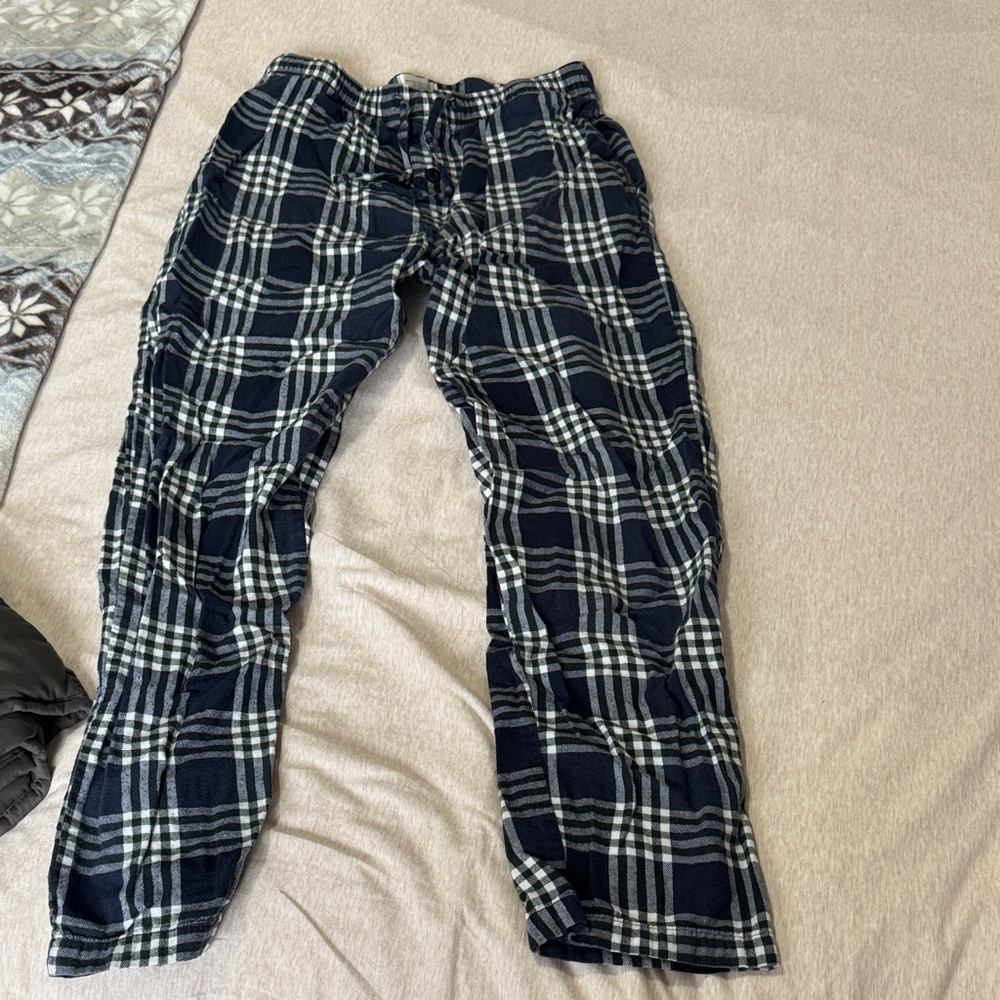 Ben Sherman Navy and White Plaid Joggers